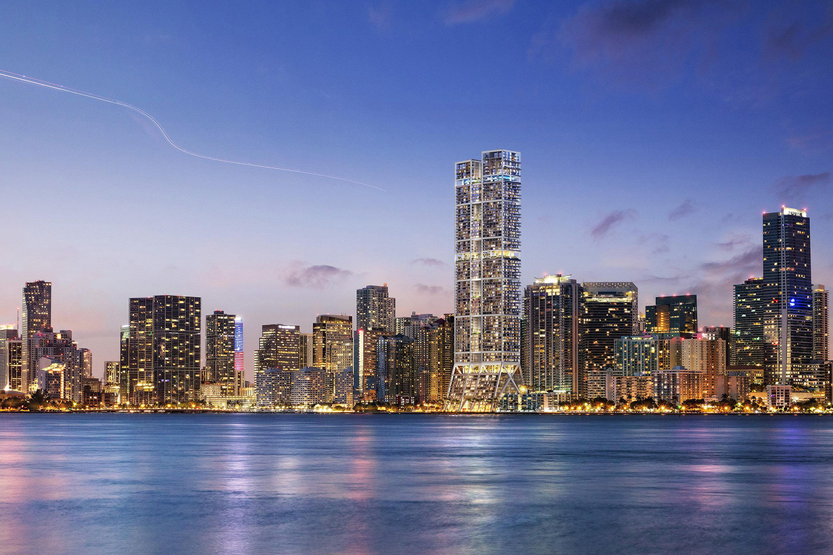 Rendering of Ken Griffin's Citadel HQ skyscraper with a hotel in Brickell, Miami Rendering of Ken Griffin's Citadel HQ skyscraper with a hotel in Brickell, Miami